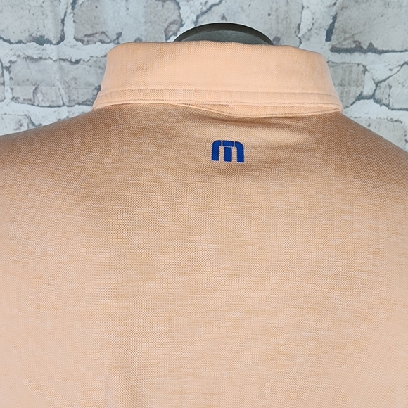 Travis Mathew Brogrammer Polo Shirt Pima Cotton Autumn Sunset Heather Size XL - Picture 8 of 16